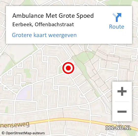 Locatie op kaart van de 112 melding: Ambulance Met Grote Spoed Naar Eerbeek, Offenbachstraat op 15 september 2017 09:12