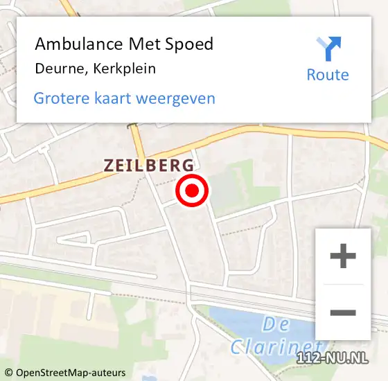 Locatie op kaart van de 112 melding: Ambulance Met Spoed Naar Deurne, Kerkplein op 15 september 2017 09:34