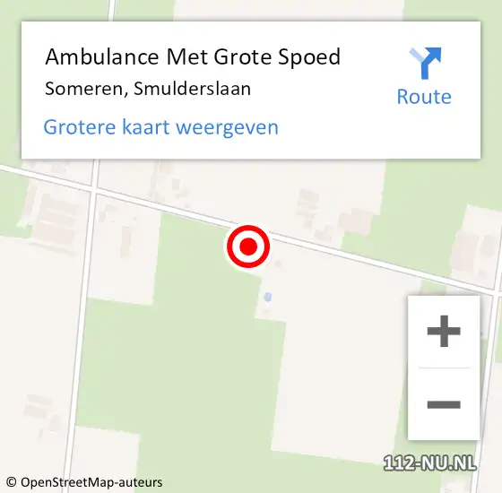 Locatie op kaart van de 112 melding: Ambulance Met Grote Spoed Naar Someren, Smulderslaan op 15 september 2017 10:14