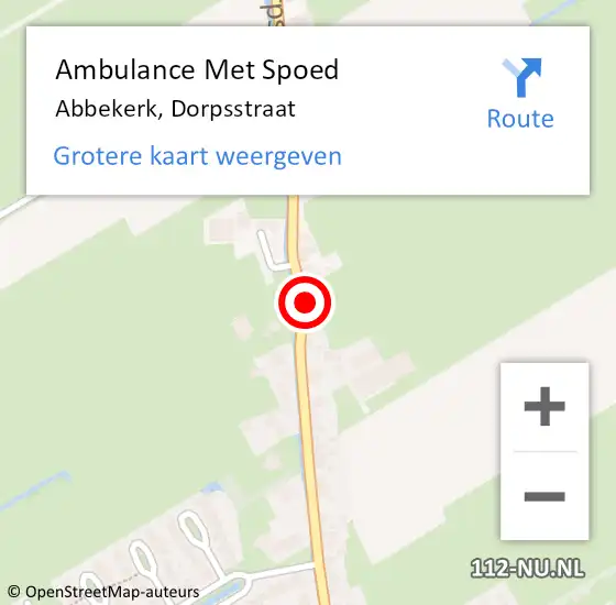 Locatie op kaart van de 112 melding: Ambulance Met Spoed Naar Abbekerk, Dorpsstraat op 15 september 2017 10:34