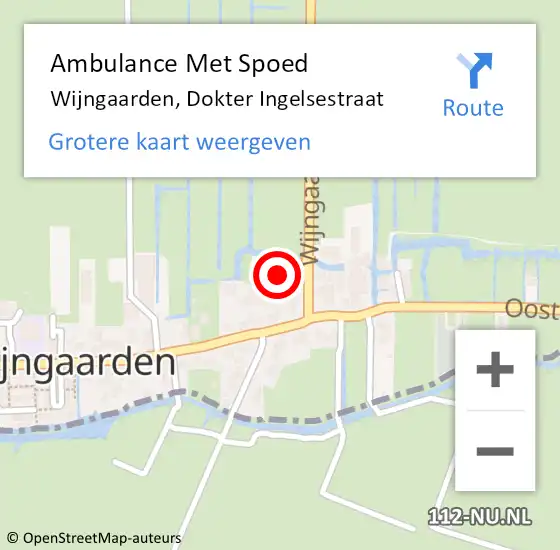 Locatie op kaart van de 112 melding: Ambulance Met Spoed Naar Wijngaarden, Doctor Ingelsestraat op 15 september 2017 10:38