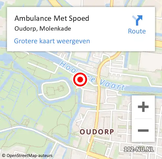 Locatie op kaart van de 112 melding: Ambulance Met Spoed Naar Oudorp, Molenkade op 15 september 2017 12:35