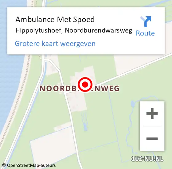 Locatie op kaart van de 112 melding: Ambulance Met Spoed Naar Hippolytushoef, Noordburendwarsweg op 1 februari 2014 17:23