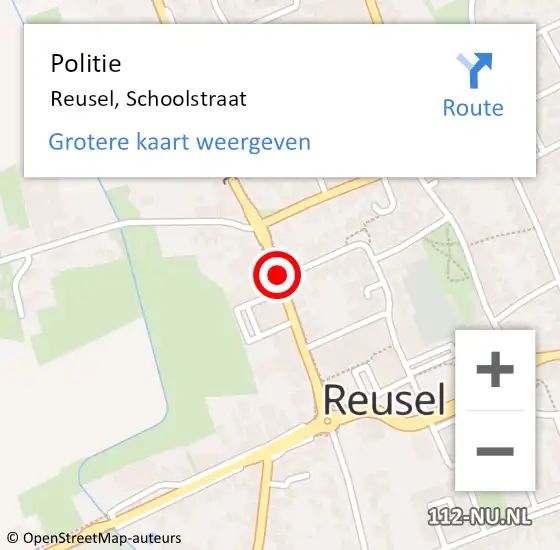 Locatie op kaart van de 112 melding: Politie Reusel, Schoolstraat op 15 september 2017 13:31