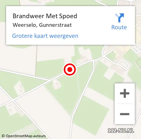 Locatie op kaart van de 112 melding: Brandweer Met Spoed Naar Weerselo, Gunnerstraat op 1 februari 2014 17:46