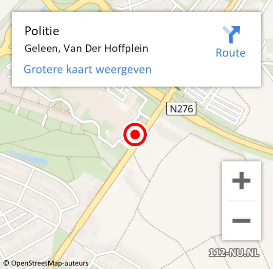 Locatie op kaart van de 112 melding: Politie Geleen, Van Der Hoffplein op 15 september 2017 16:04