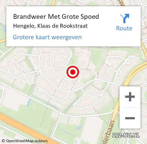 Locatie op kaart van de 112 melding: Brandweer Met Grote Spoed Naar Hengelo, Klaas de Rookstraat op 15 september 2017 16:40