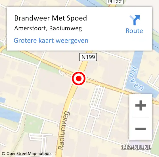 Locatie op kaart van de 112 melding: Brandweer Met Spoed Naar Amersfoort, Radiumweg op 15 september 2017 17:30