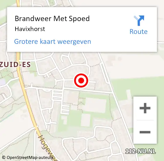Locatie op kaart van de 112 melding: Brandweer Met Spoed Naar Havixhorst op 15 september 2017 18:04