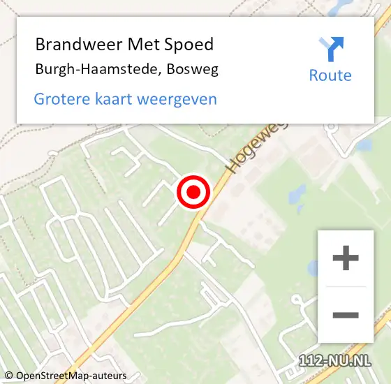 Locatie op kaart van de 112 melding: Brandweer Met Spoed Naar Burgh-Haamstede, Bosweg op 15 september 2017 18:08