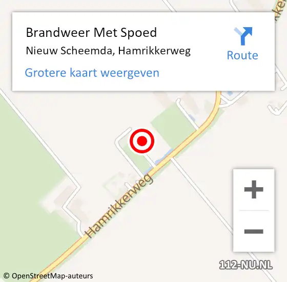 Locatie op kaart van de 112 melding: Brandweer Met Spoed Naar Nieuw Scheemda, Hamrikkerweg op 15 september 2017 18:40