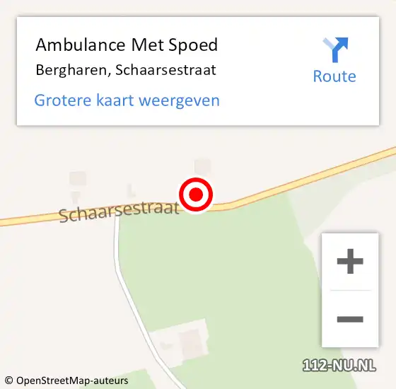 Locatie op kaart van de 112 melding: Ambulance Met Spoed Naar Bergharen, Schaarsestraat op 15 september 2017 20:59