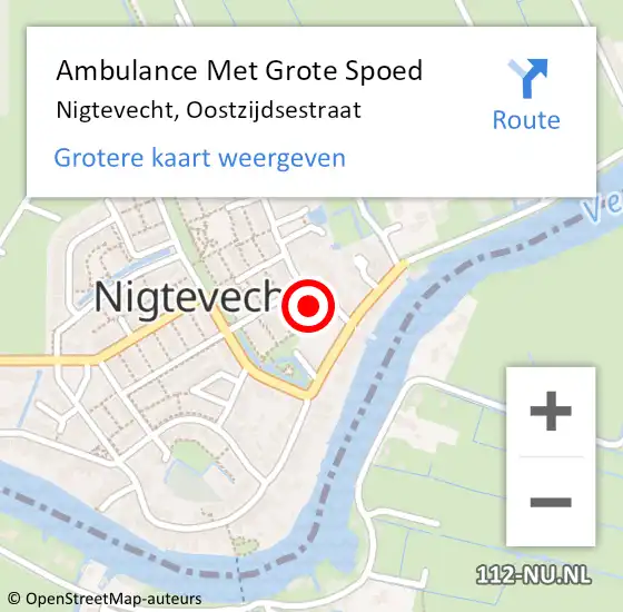 Locatie op kaart van de 112 melding: Ambulance Met Grote Spoed Naar Nigtevecht, Oostzijdsestraat op 15 september 2017 21:26