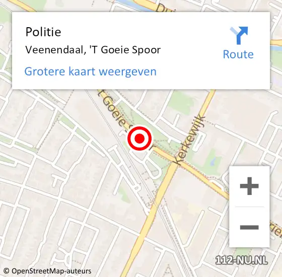 Locatie op kaart van de 112 melding: Politie Veenendaal, 'T Goeie Spoor op 15 september 2017 21:58