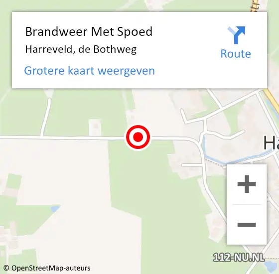 Locatie op kaart van de 112 melding: Brandweer Met Spoed Naar Harreveld, de Bothweg op 15 september 2017 22:10