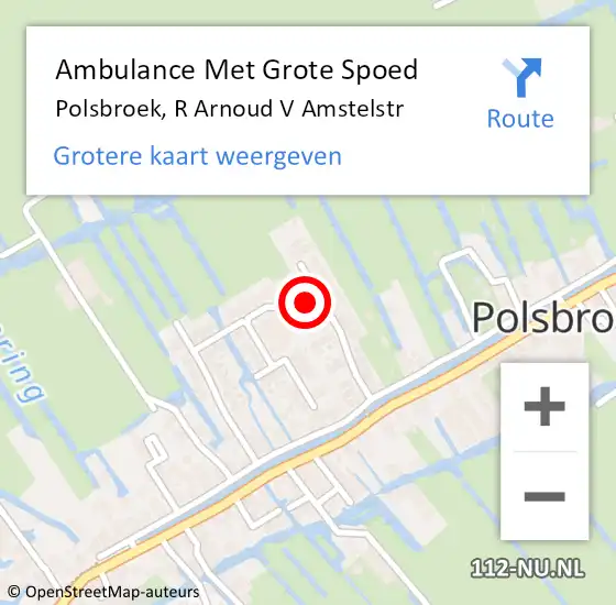 Locatie op kaart van de 112 melding: Ambulance Met Grote Spoed Naar Polsbroek, R Arnoud V Amstelstr op 15 september 2017 22:37