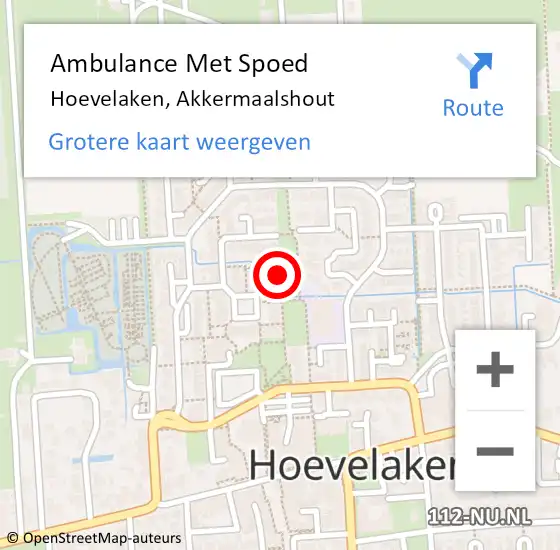 Locatie op kaart van de 112 melding: Ambulance Met Spoed Naar Hoevelaken, Akkermaalshout op 15 september 2017 23:00