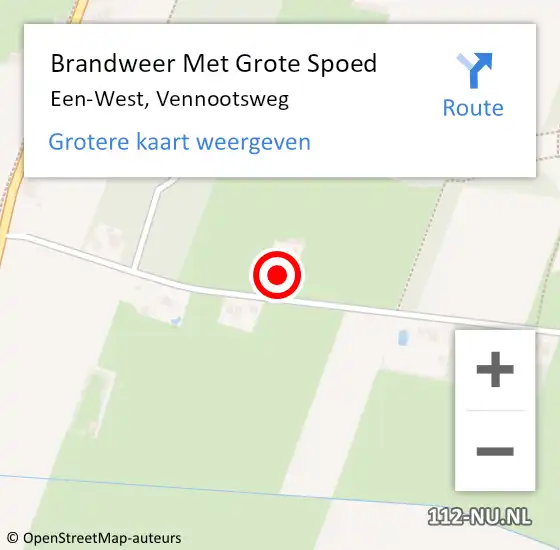 Locatie op kaart van de 112 melding: Brandweer Met Grote Spoed Naar Een-West, Vennootsweg op 16 september 2017 00:35