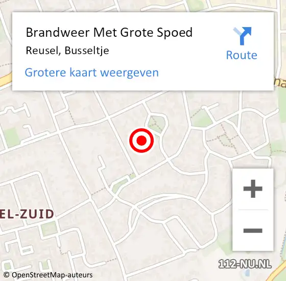 Locatie op kaart van de 112 melding: Brandweer Met Grote Spoed Naar Reusel, Busseltje op 16 september 2017 02:21