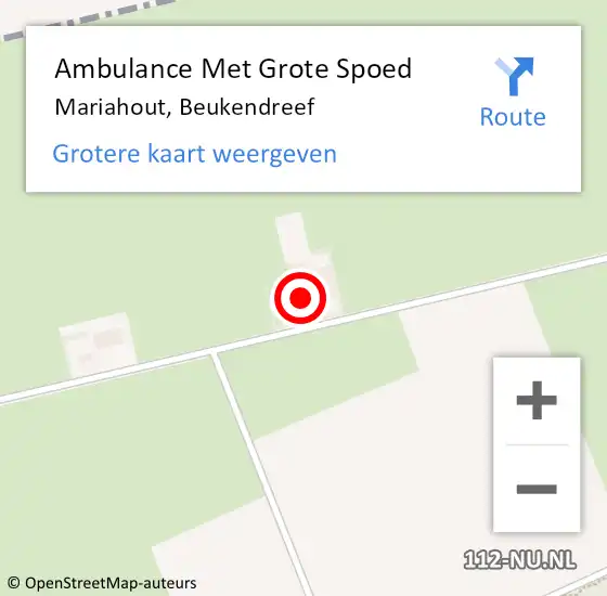 Locatie op kaart van de 112 melding: Ambulance Met Grote Spoed Naar Mariahout, Beukendreef op 16 september 2017 04:21