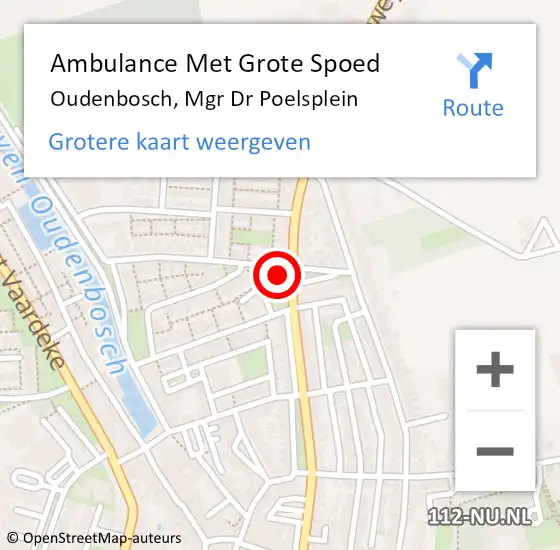 Locatie op kaart van de 112 melding: Ambulance Met Grote Spoed Naar Oudenbosch, Mgr Dr Poelsplein op 16 september 2017 05:46