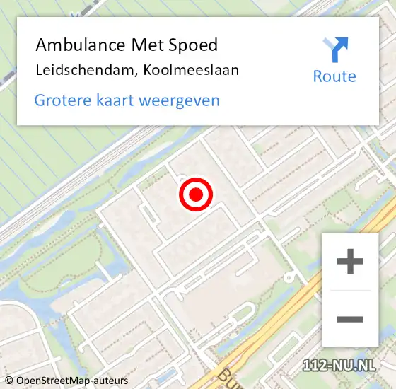 Locatie op kaart van de 112 melding: Ambulance Met Spoed Naar Leidschendam, Koolmeeslaan op 16 september 2017 07:42