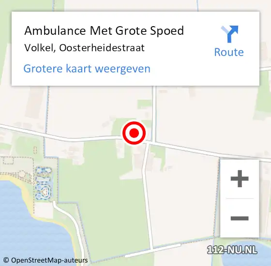 Locatie op kaart van de 112 melding: Ambulance Met Grote Spoed Naar Volkel, Oosterheidestraat op 16 september 2017 08:33