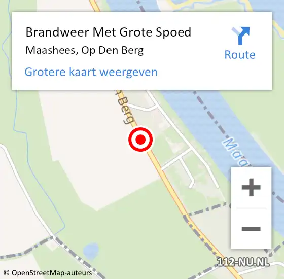 Locatie op kaart van de 112 melding: Brandweer Met Grote Spoed Naar Maashees, Op Den Berg op 16 september 2017 09:09