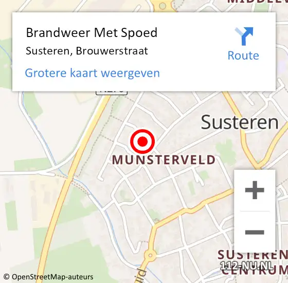 Locatie op kaart van de 112 melding: Brandweer Met Spoed Naar Susteren, Brouwerstraat op 16 september 2017 09:15