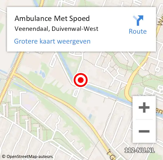 Locatie op kaart van de 112 melding: Ambulance Met Spoed Naar Veenendaal, Duivenwal-West op 16 september 2017 09:52