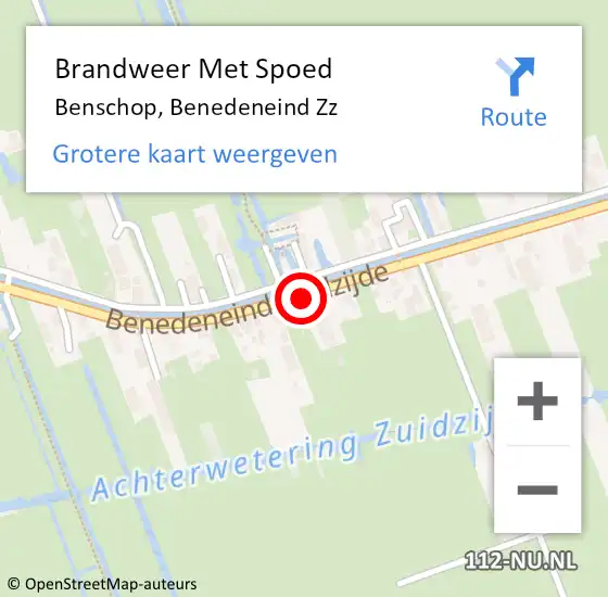 Locatie op kaart van de 112 melding: Brandweer Met Spoed Naar Benschop, Benedeneind Zz op 16 september 2017 10:25