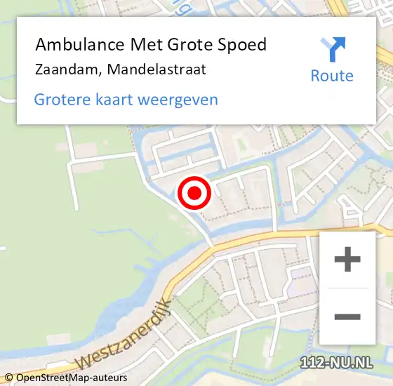 Locatie op kaart van de 112 melding: Ambulance Met Grote Spoed Naar Zaandam, Mandelastraat op 16 september 2017 10:45