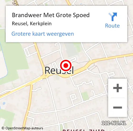 Locatie op kaart van de 112 melding: Brandweer Met Grote Spoed Naar Reusel, Kerkplein op 16 september 2017 12:33