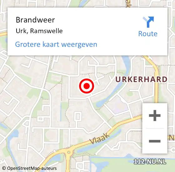 Locatie op kaart van de 112 melding: Brandweer Urk, Ramswelle op 16 september 2017 13:12