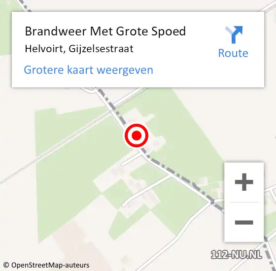 Locatie op kaart van de 112 melding: Brandweer Met Grote Spoed Naar Helvoirt, Gijzelsestraat op 16 september 2017 13:12