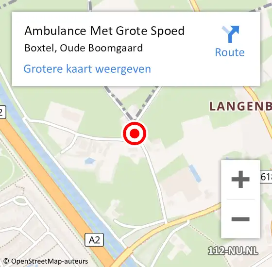 Locatie op kaart van de 112 melding: Ambulance Met Grote Spoed Naar Boxtel, Oude Boomgaard op 16 september 2017 13:14