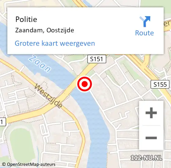 Locatie op kaart van de 112 melding: Politie Zaandam, Oostzijde op 16 september 2017 16:29