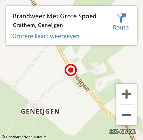 Locatie op kaart van de 112 melding: Brandweer Met Grote Spoed Naar Grathem, Geneijgen op 16 september 2017 16:48