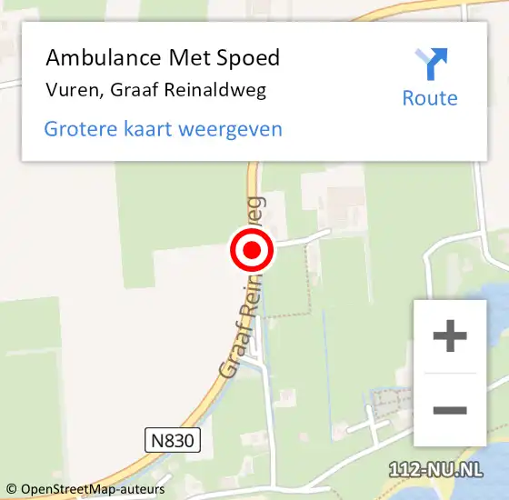 Locatie op kaart van de 112 melding: Ambulance Met Spoed Naar Vuren, Sportlaan op 16 september 2017 17:30