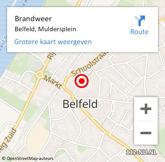 Locatie op kaart van de 112 melding: Brandweer Belfeld, Muldersplein op 16 september 2017 18:12