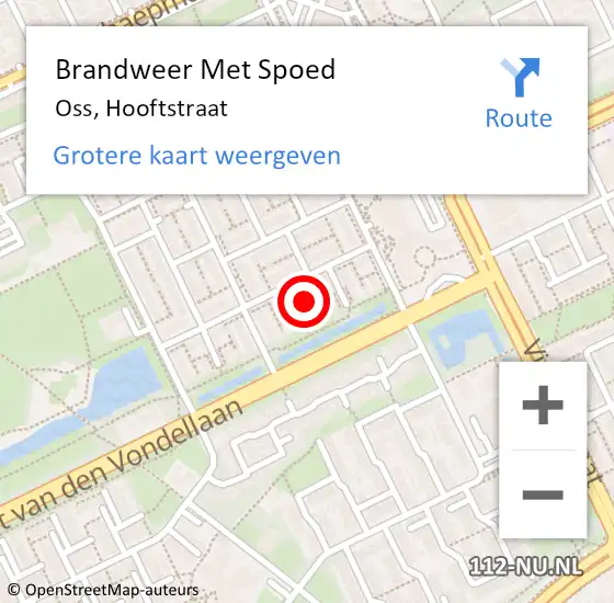 Locatie op kaart van de 112 melding: Brandweer Met Spoed Naar Oss, Hooftstraat op 16 september 2017 18:44