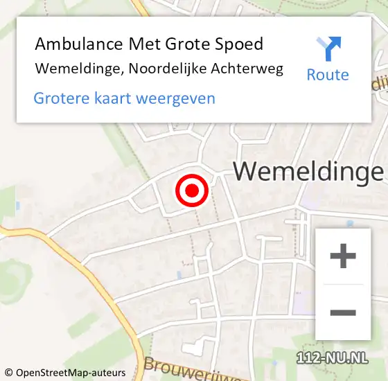 Locatie op kaart van de 112 melding: Ambulance Met Grote Spoed Naar Wemeldinge, Noordelijke Achterweg op 16 september 2017 19:24