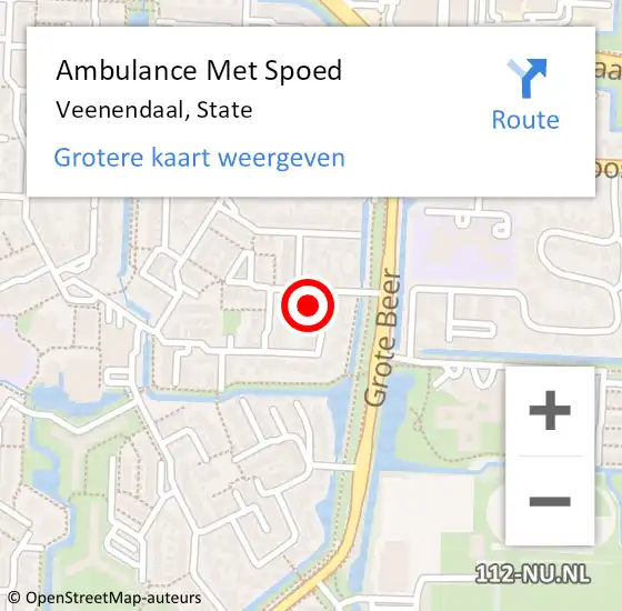 Locatie op kaart van de 112 melding: Ambulance Met Spoed Naar Veenendaal, State op 16 september 2017 19:52