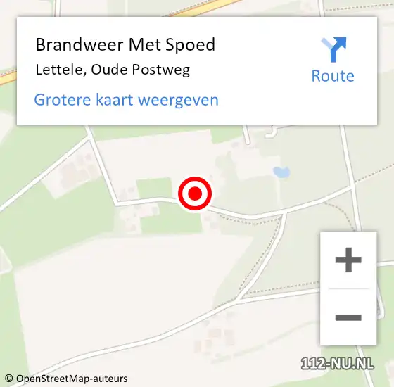 Locatie op kaart van de 112 melding: Brandweer Met Spoed Naar Lettele, Oude Postweg op 16 september 2017 19:54