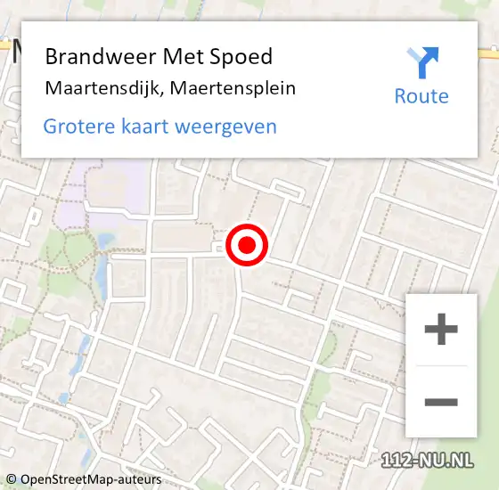 Locatie op kaart van de 112 melding: Brandweer Met Spoed Naar Maartensdijk, Maertensplein op 16 september 2017 20:12