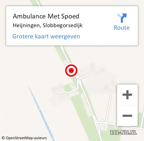 Locatie op kaart van de 112 melding: Ambulance Met Spoed Naar Heijningen, Slobbegorsedijk op 16 september 2017 20:49