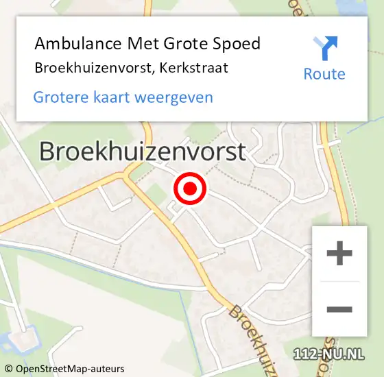 Locatie op kaart van de 112 melding: Ambulance Met Grote Spoed Naar Broekhuizenvorst, Kerkstraat op 16 september 2017 20:53