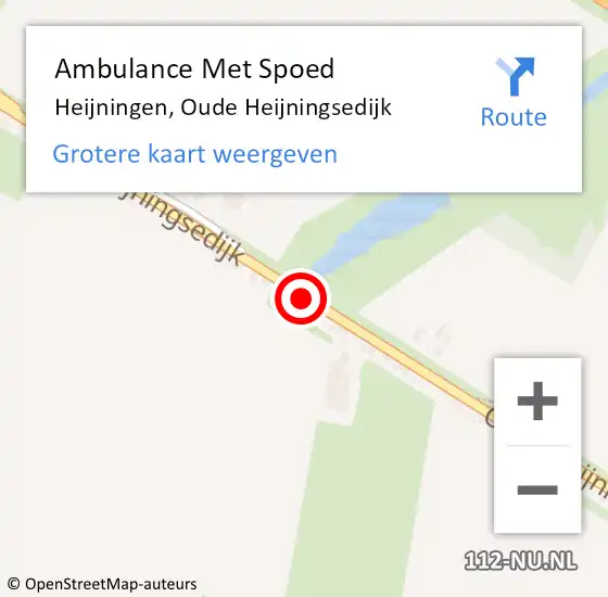 Locatie op kaart van de 112 melding: Ambulance Met Spoed Naar Heijningen, Oude Heijningsedijk op 16 september 2017 23:06