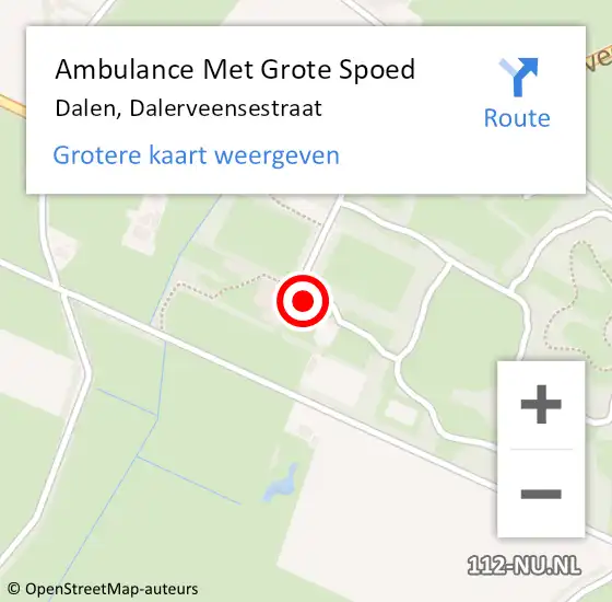 Locatie op kaart van de 112 melding: Ambulance Met Grote Spoed Naar Dalen, Dalerveensestraat op 17 september 2017 01:22