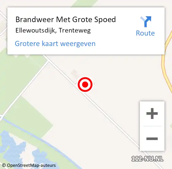 Locatie op kaart van de 112 melding: Brandweer Met Grote Spoed Naar Ellewoutsdijk, Trenteweg op 17 september 2017 01:40